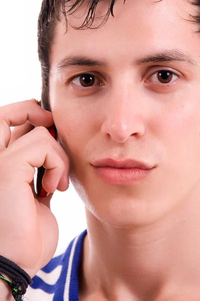 Young casual man on the phone, — Stock Photo, Image