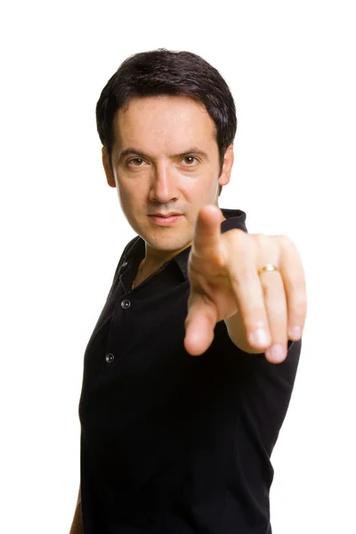 Casual man pointing — Stock Photo, Image