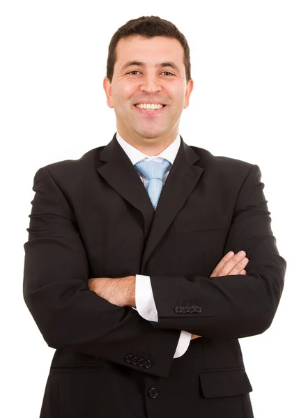 Laughing young business man — Stock Photo, Image