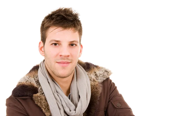 Młody człowiek ubrany z ubrania zimowe — Zdjęcie stockowe