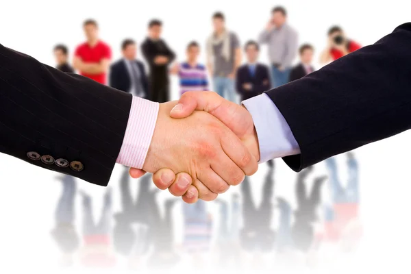 Closeup Picture Businesspeople Shaking Hands Making Agreement — Stock Photo, Image