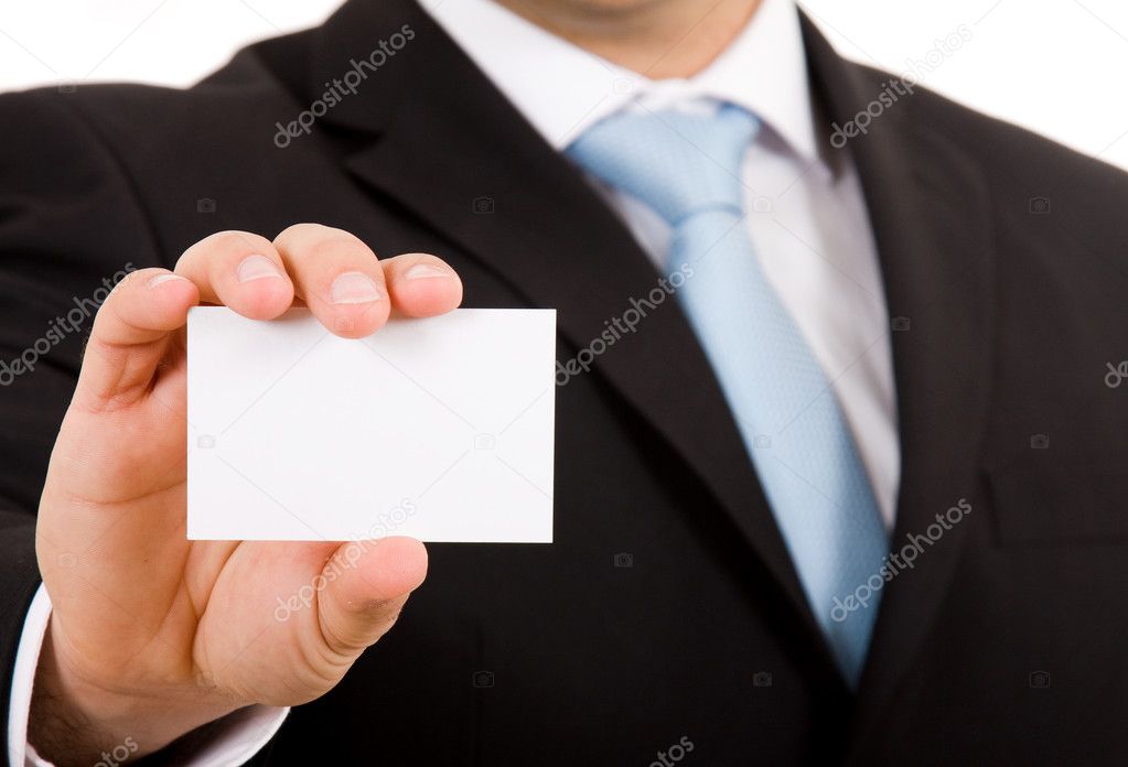Businessman offering businesscard