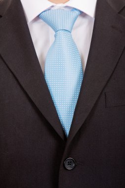 Detail of a business man with blue tie clipart