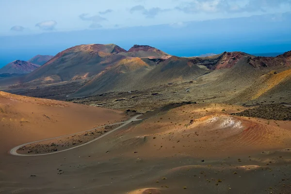 Vulacanic landscape of ( Montains of Fire ) ,in Lanzarote Island — Stock Photo, Image