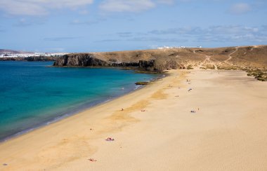 güzel bir plaj ve deniz lanzarote Adası İspanya