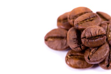 kahve bens, üzerinde beyaz izole makro çekim