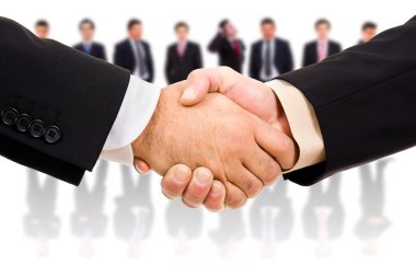 Handshake of business partner after the deal clipart