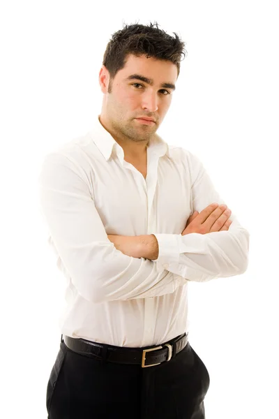 Young Casual Man Portrait Isolated White — Stock Photo, Image