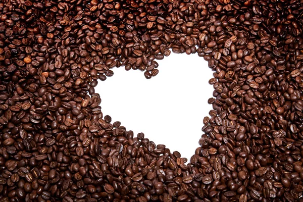 Jantung kopi terisolasi dengan latar belakang putih — Stok Foto
