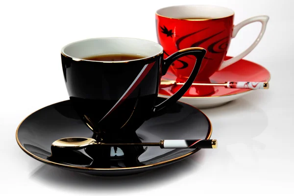 Svarta och röda cup — Stockfoto