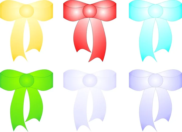 Six Colored Beautiful Small Bows Decoration Choose — Stock Photo, Image