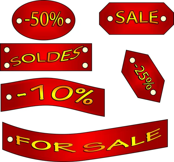 Red Tag Yellow Inscription Sale — Stock Photo, Image