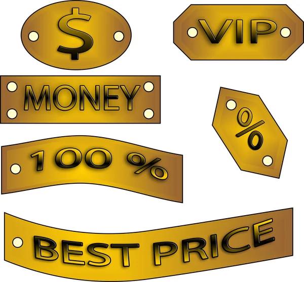 Золота Мітка Написом Vip Гроші Краща Ціна — стокове фото