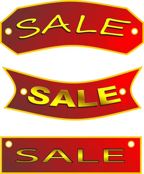 Three Red Tag Yellow Inscription Sale — Stock Photo, Image