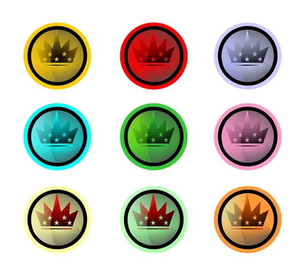 Buttons with crowns — Stock Photo, Image
