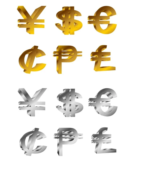 Zeichen von Währungen — Stockfoto