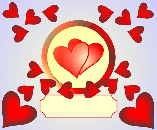 Bakgrund med röda hjärtan — Stockfoto