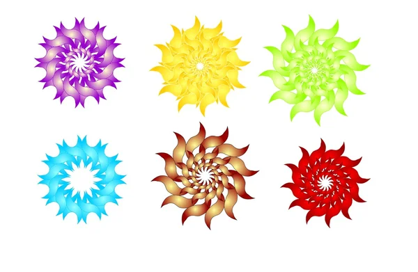 Шесть Абстрактных Объектов Разных Цветов Форм — стоковое фото