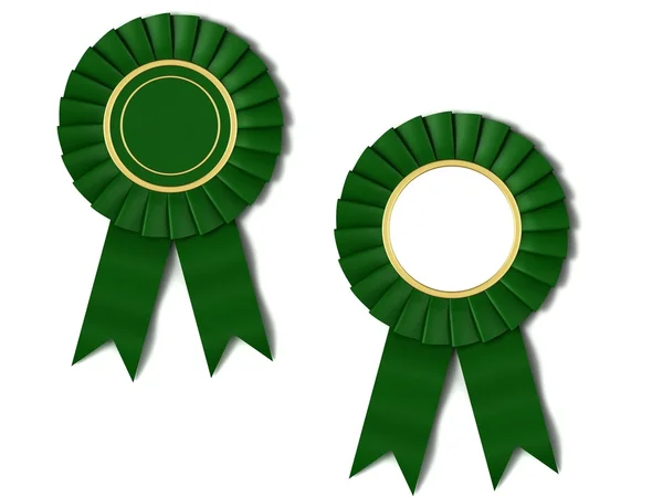 Premium Green Ribbon Two Versions White Center Green — Stock Photo, Image