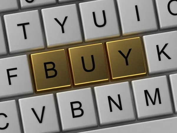 Botón en el teclado comprar — Foto de Stock