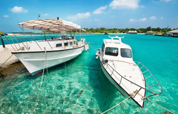 Boot in de Maldiven Stockfoto