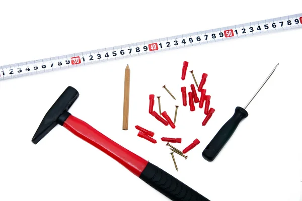 Conjunto de herramientas aisladas sobre fondo blanco — Foto de Stock