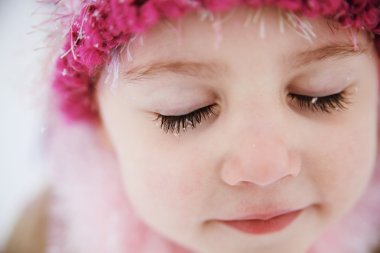 Snowflakes on eyelashes clipart