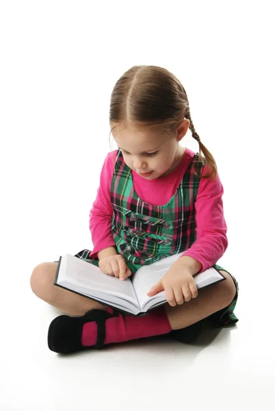 stock image Preschool girl with book