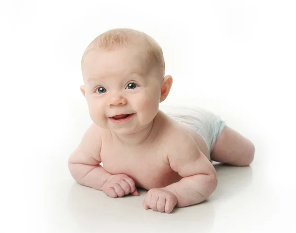 Baby lying on belly — Stock Photo, Image