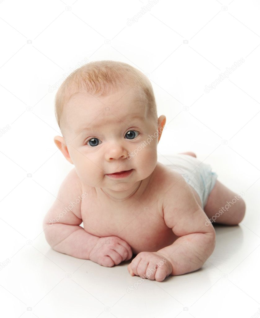 Baby lying on belly Stock Photo by ©teraberb 4433585