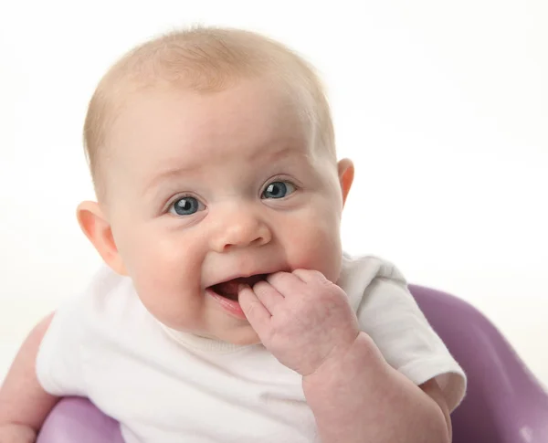 Baby chewing fingers — Stock Photo, Image