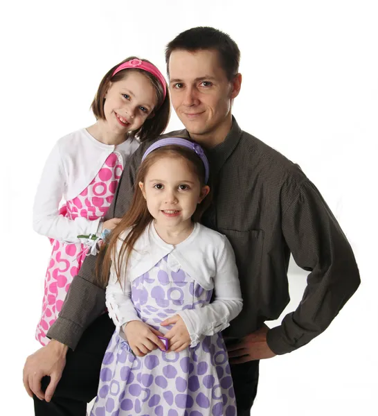 Daddy and his little girls — Stock Photo, Image