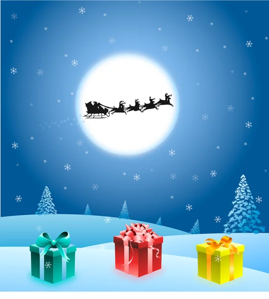 Jultomten och gåvor — Stockfoto