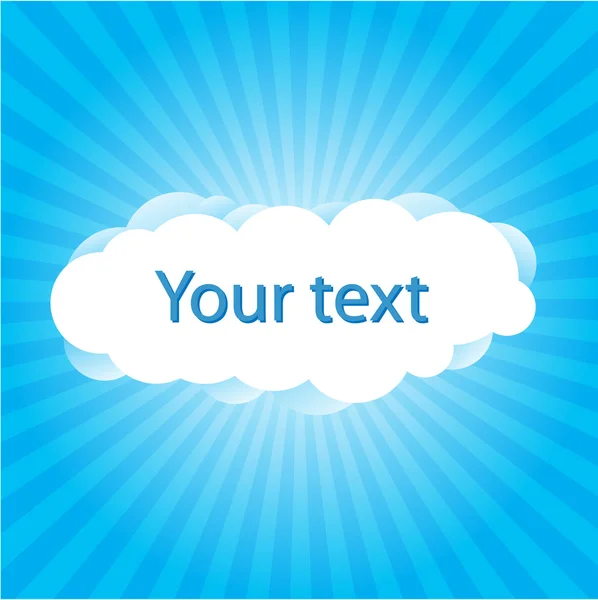 Molnig himmel med text — Stock vektor