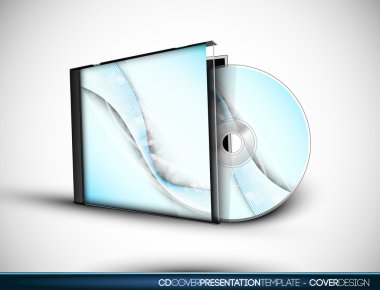 CD Cover Design with 3D Presentation Template clipart