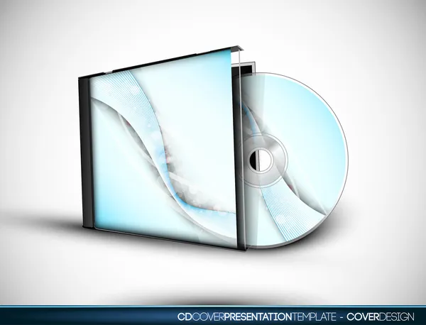 Disegno copertina CD con modello di presentazione 3D — Vettoriale Stock