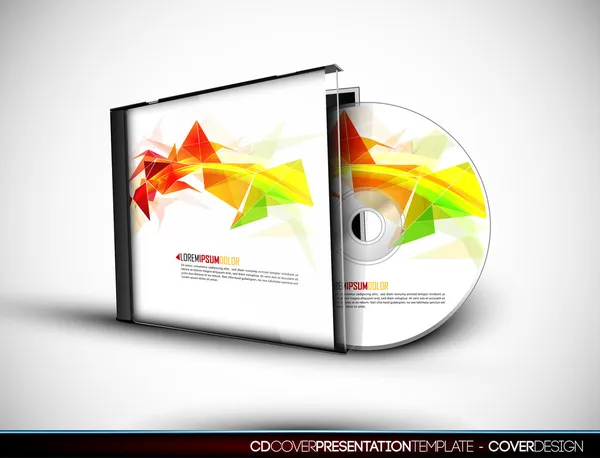 Návrh obalu CD se šablonou 3D prezentace — Stockový vektor
