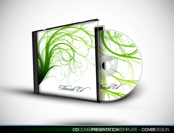 stock vector CD Flourish Cover Design with 3D Presentation Template