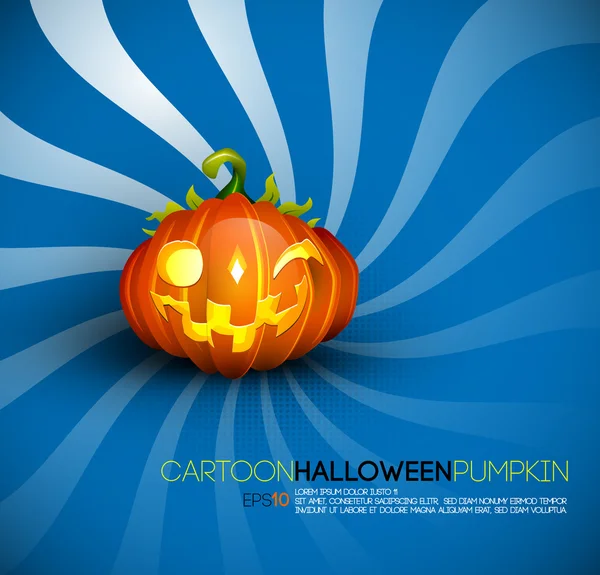 Funny Halloween Citrouille avec grand sourire — Image vectorielle