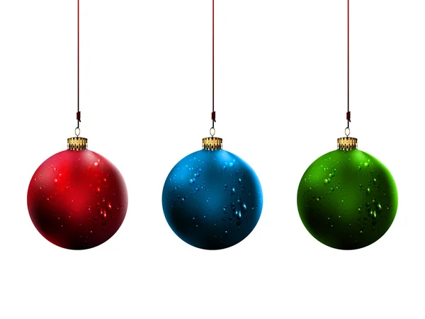 Csillogó karácsonyi labdák | Vektoros illusztráció — Stock Vector