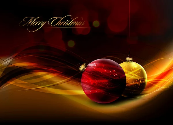 Vector Christmas Card | Shiny Golden Decoration — Stock Vector
