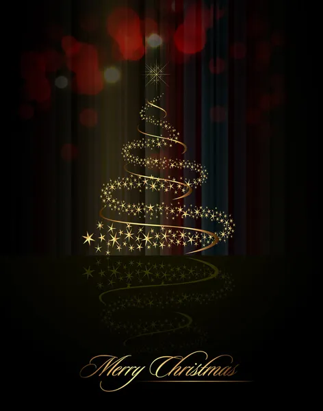 Weihnachtsbaum aus goldenen Sternen — Stockvektor