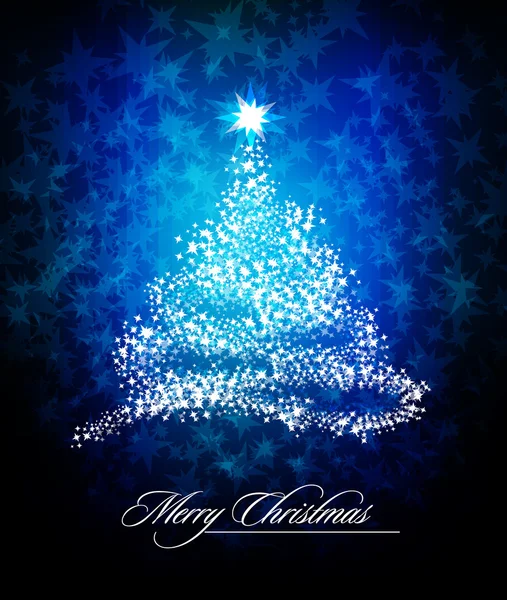 Arbre de Noël des étoiles scintillantes — Image vectorielle