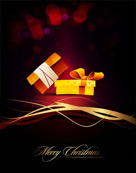 Geschenke | Geschenk | elegante vertikale Weihnachtskarte — Stockvektor