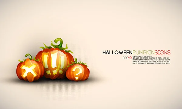 Signes de citrouille Halloween — Image vectorielle