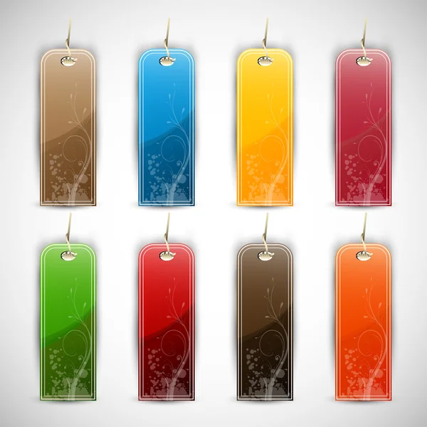 Set Blank Tags Labels Different Colors Materials Sale Time Eps10 — Vector de stoc
