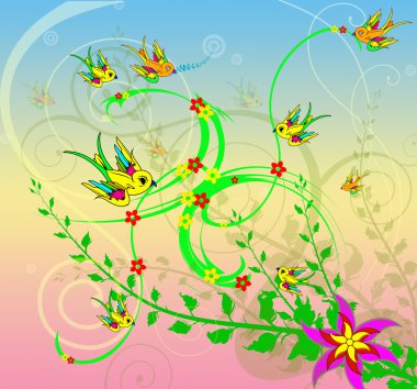 The Colourful Birds clipart