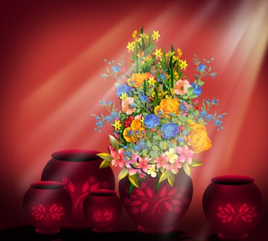 The Red Pots clipart