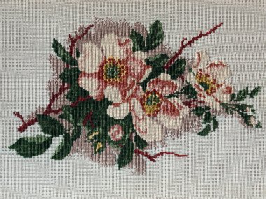 Flowers, cross stitch clipart