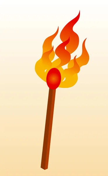 Ilustração de fósforo ardente — Fotografia de Stock